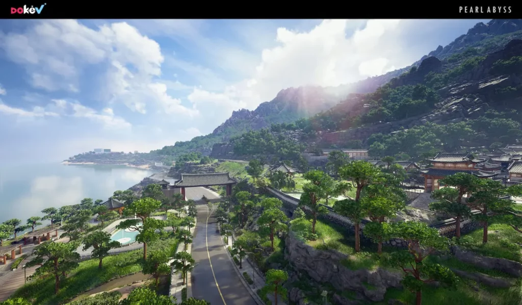 L'un des nombreux paysages de DokeV, le Pokemon-like de Pearl Abyss