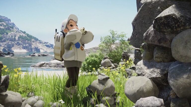 Personnage de DokeV avec de l'herbe, elle a l'air inquiet