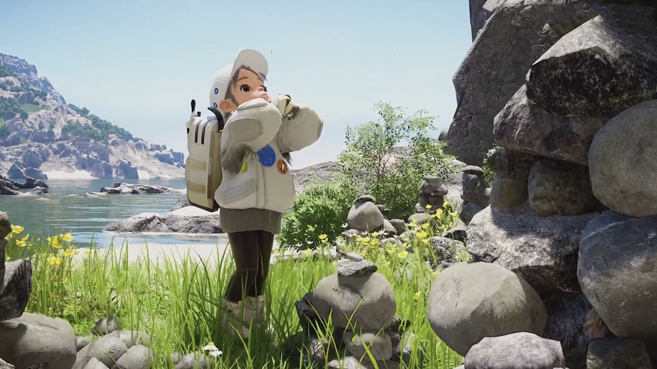 Personnage de DokeV avec de l'herbe, elle a l'air inquiet